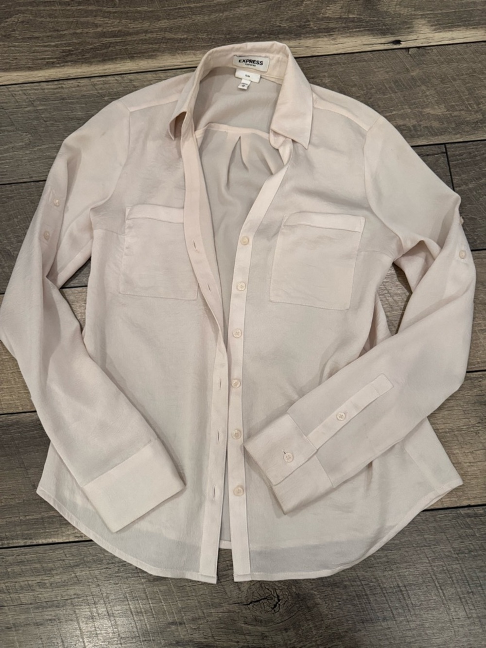 Express Portofino Pale Blush Collared Shirt